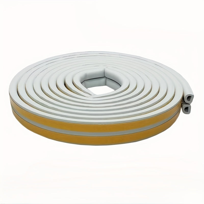 1 Roll 196.85 Inch / 393.7 Inch Weatherproof Door and Window Seal Strip - Self-Adhesive Rubber Insulation Material for Collision Prevention