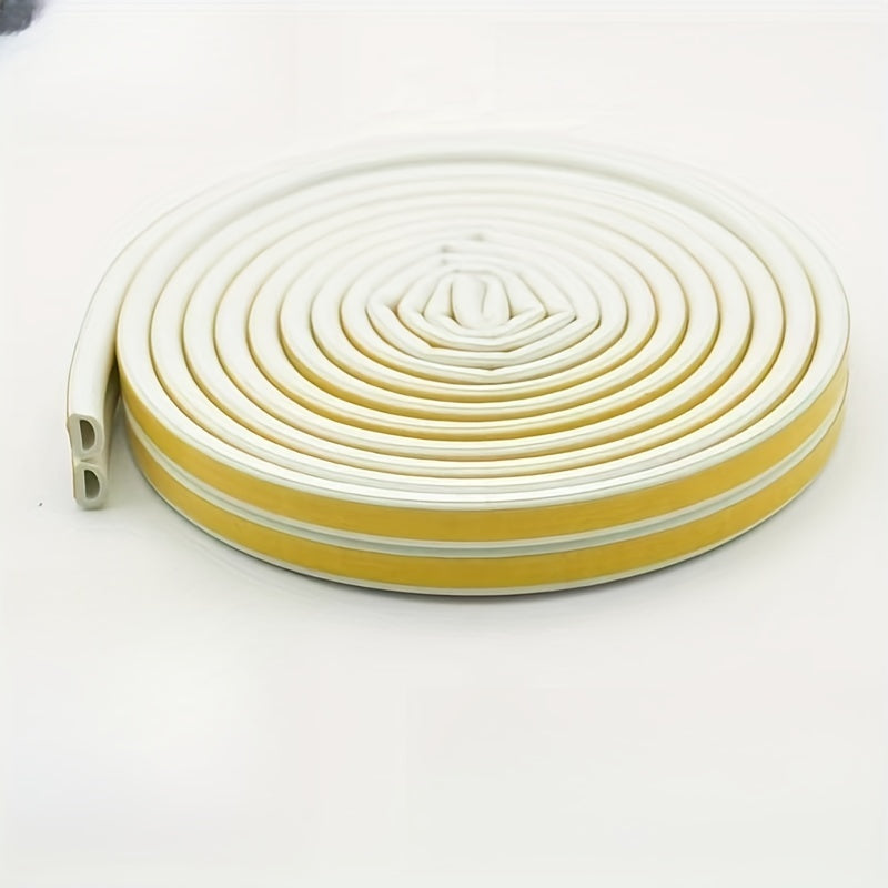 1 Roll 196.85 Inch / 393.7 Inch Weatherproof Door and Window Seal Strip - Self-Adhesive Rubber Insulation Material for Collision Prevention
