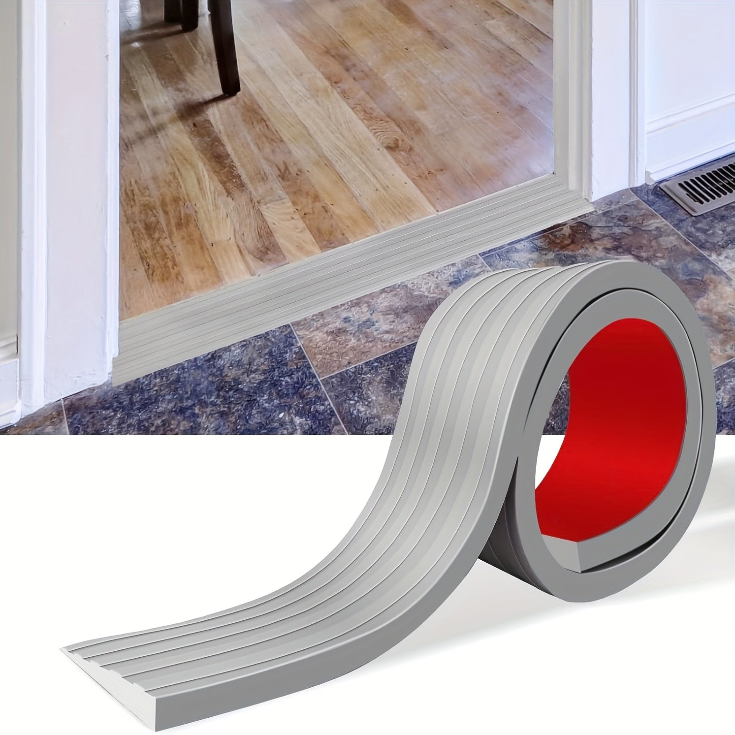 [Durable Robot Vacuum Ramp] Durable Non-Slip 1pc 90x5cm Robot Vacuum Door Ramp | Self-Adhesive Threshold Ramp, Multi-Functional Slope Mat with Soft Surface - Suitable for Robot Vacuums, Shopping Carts, Wheelchairs, Indoor Thresholds
