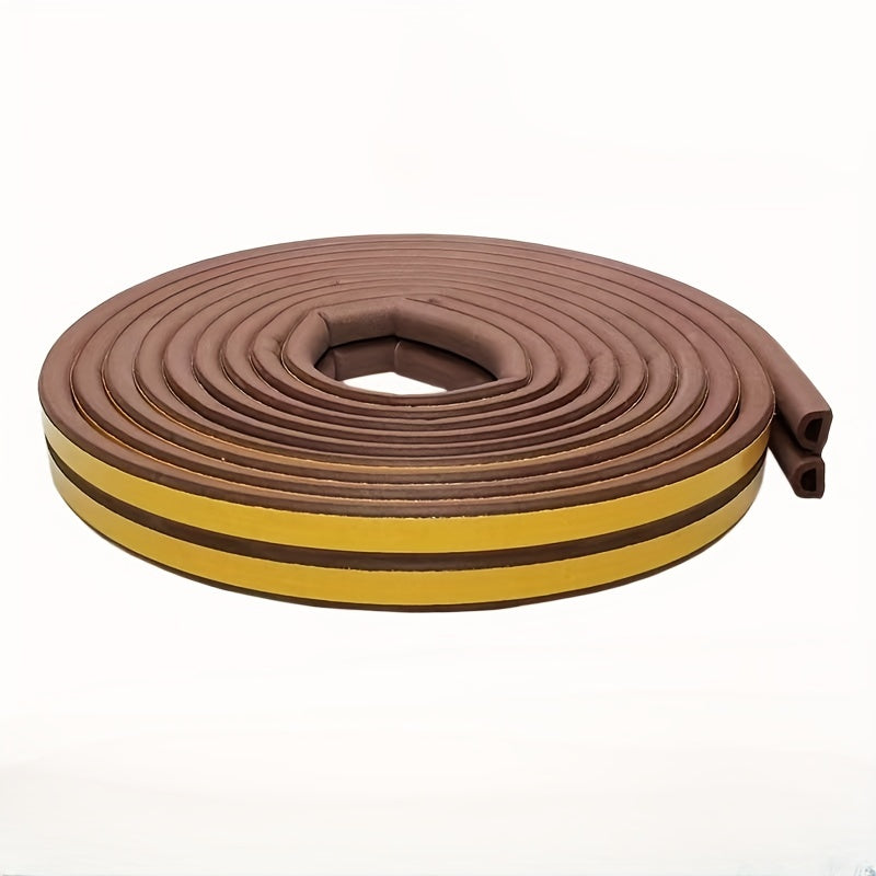 1 Roll 196.85 Inch / 393.7 Inch Weatherproof Door and Window Seal Strip - Self-Adhesive Rubber Insulation Material for Collision Prevention