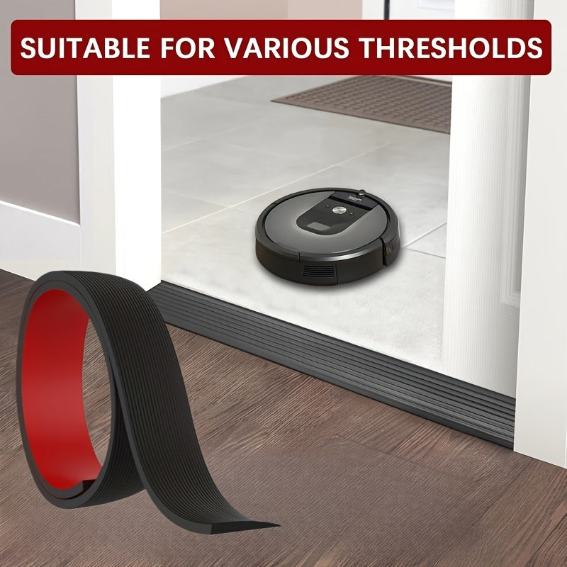 [Durable Robot Vacuum Ramp] Durable Non-Slip 1pc 90x5cm Robot Vacuum Door Ramp | Self-Adhesive Threshold Ramp, Multi-Functional Slope Mat with Soft Surface - Suitable for Robot Vacuums, Shopping Carts, Wheelchairs, Indoor Thresholds