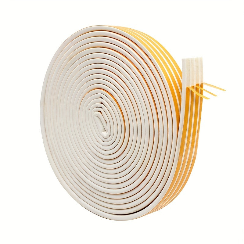 1 Roll 196.85 Inch / 393.7 Inch Weatherproof Door and Window Seal Strip - Self-Adhesive Rubber Insulation Material for Collision Prevention